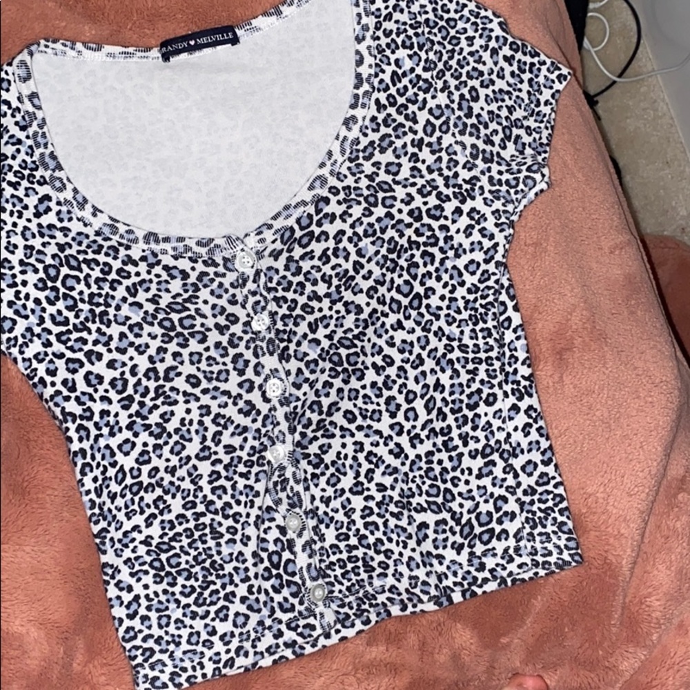 brandy melville leopard button up top from pacsun